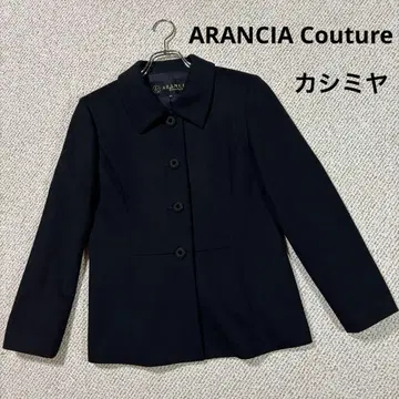 ARANCIA Couture 캐시미어 스탠 칼라 재킷 M 블랙