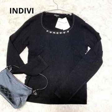 [INDIVI] 비쥬 포함 블랙 니트 M 택 포함 새상품