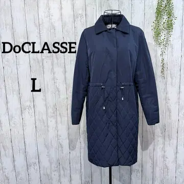두클라쎄 퀼팅 코트 L 충전솜 롱 방한 네이비 깔끔한