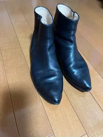 FAELO RUSCONI 블랙 가죽 스틸레토 부츠 38