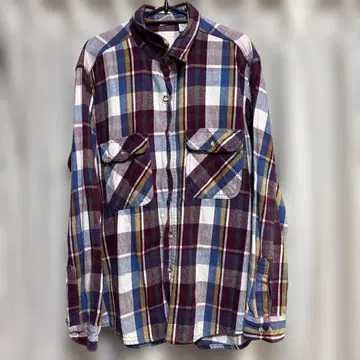 FIVE BROTHER 체크 무늬 플란넬 셔츠 L 사이즈