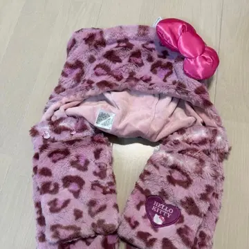 USJ 헬로키티 머플러 햇 레오파드 무늬