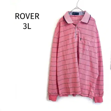 로버 긴팔 피케 셔츠 체크 무늬 핑크 계열 사슴 모 소재 3L 빅 사이즈