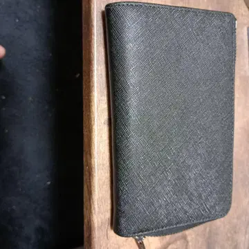 블랙 합성섬유 장지갑