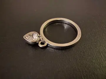 아쉬페프랑스 하트형 크리스탈 참 부착 리버서블 반지 13호