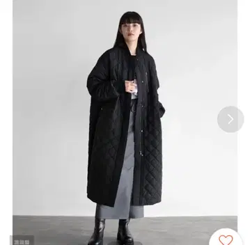 미사용 새상품 라디에이트 RADIATE 퀼팅 롱 코트 블랙