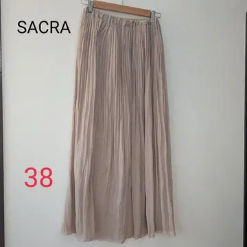 [ 새상품급 ] SACRA 이지 플리츠 롱 스커트 38 뉴앙스 핑크