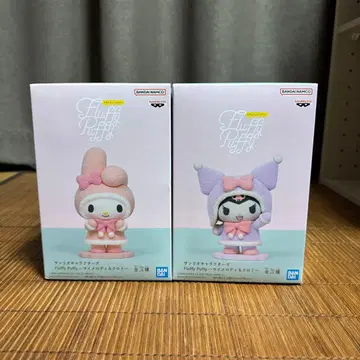 산리오 Fluffy Puffy 마이멜로디 & 쿠로미 2체 세트