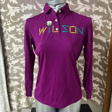 WILSON 퍼플 긴팔 피케 셔츠