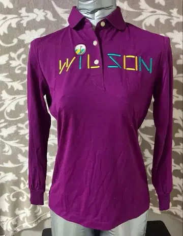 WILSON 퍼플 긴팔 피케 셔츠