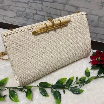 [ 새상품급 ] RODO 빈티지 화이트 위커 클러치백