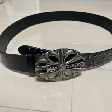 블랙 가죽 벨트 장식 버클