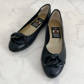 MIHAMA 미라마 캐주얼 플랫슈즈 버클 가죽 23.5