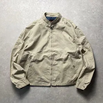 SirJac 풀 집업 스탠드 카라 자켓 베이지 탈론 지퍼 스윙 구제 의류