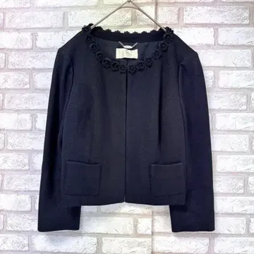 ELISA 엘리자 노카라 자켓 포멀 꽃 모티브 블랙 일본제 M