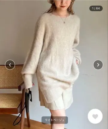 CAPRICIEUX LE'MAGE FOX 캐시미어 튜닉 라이트 베이지