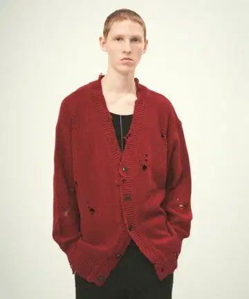 Juha DAMAGE KNIT CARDIGAN 데미지 가공 가디건