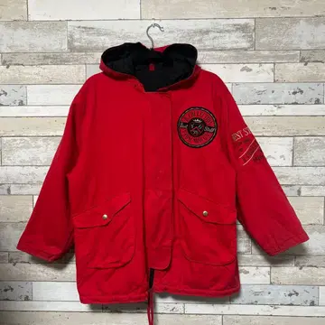 빈티지 구제 의류 R.Collection 후드 부착 레드 자켓 레트로