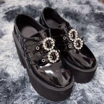 BUBBLES 더블 버클 통굽 신발