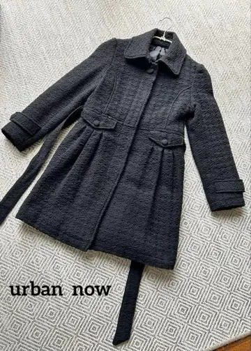 레트로풍 롱 코트 블랙