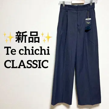 새상품 테치치 클래식 쉘터링 드라이 피케 와이드 팬츠 네이비 곤