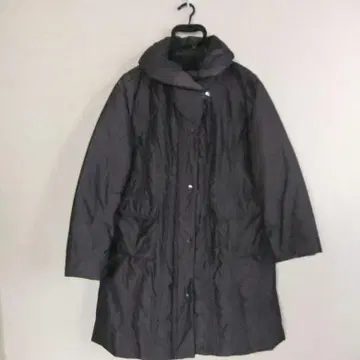 다크 브라운 다운 자켓 롱 코트 여성용 M