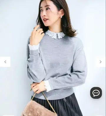 23구 [세탁 가능] 자수 니트 라이트 그레이