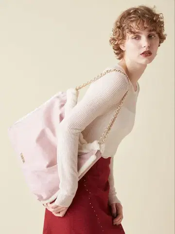 FURFUR 핑크 스웨이드 백