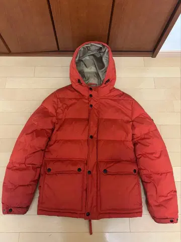 구제 다운 자켓 빨간색 오렌지