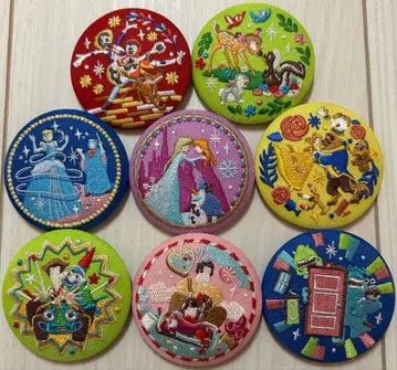 디즈니 자수 캔 배지 8종 세트