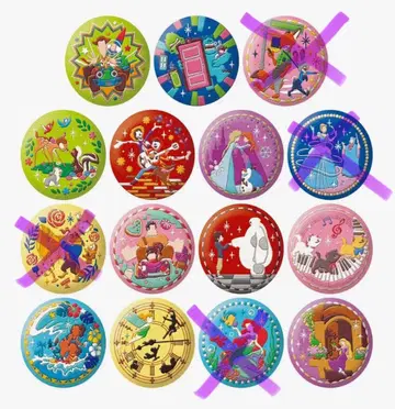 디즈니 자수 캔뱃지 2종 11개 세트