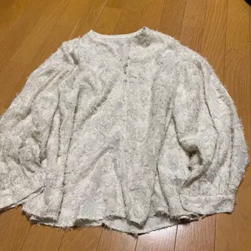 bc 재고 자카드 블라우스 화이트