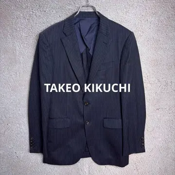 TAKEO KIKUCHI 자켓 스트라이프 L 사이즈 상당 네이비