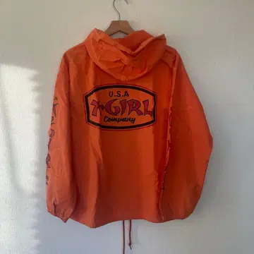 x-girl 후드티 오렌지 자켓