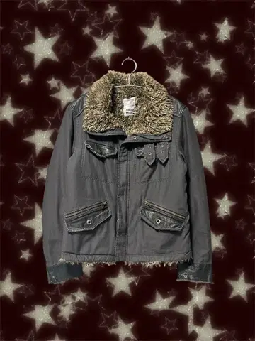 플라이트 퍼 자켓 y2k 그런지 밀리터리