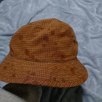 고품질 버킷햇 오렌지 체크 아웃도어
