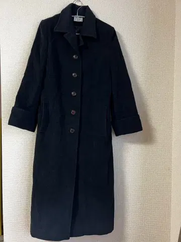 [ 새상품급 ] Trois 버튼 부착 롱 코트 네이비 블랙 구제 의류