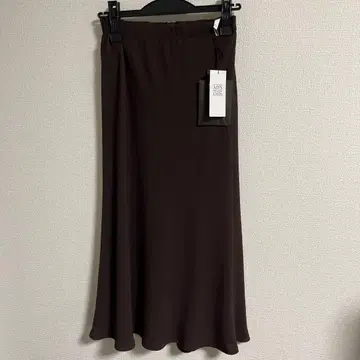 롱 스커트 M 사이즈 브라운 허리 전체 밴딩 일본제
