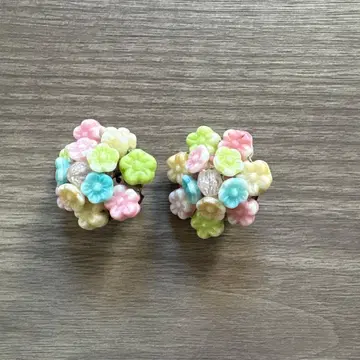 레트로 빈티지 귀찌 꽃 비즈