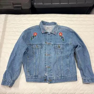 자수 데님 자켓 꽃무늬 부츠