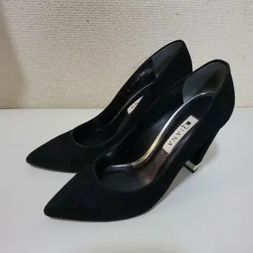 블랙 오픈토 펌프스 (스웨이드) DIANA