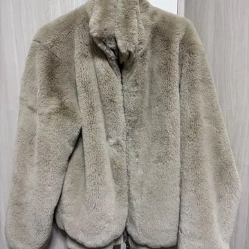 ZARA 베이지 보아 인조 모피 자켓 L