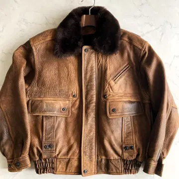 [레어 빈티지] 프랑스제 천연 가죽 TYPE:G-1 가죽 블루종