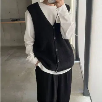 파실 fashiru 프론트 버튼 니트 베스트