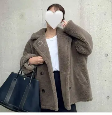 haunt 보아 코트 dark beige 38