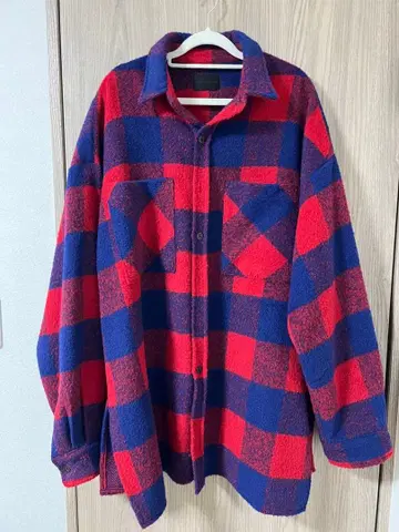 화이트 랜드 블랙 번 체크 코트