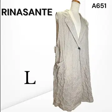 [ 리나산테 ] 롱 베스트 스트라이프 패턴 루즈 실루엣 ( L )