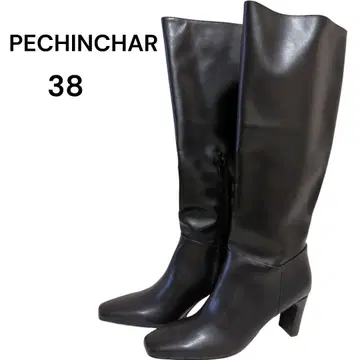 미사용급 PECHINCHAR 롱 부츠 블랙 38 24cm