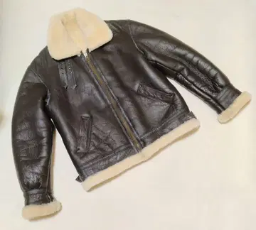 리얼 가죽 무스탕 자켓 B-3 브라운 XXL