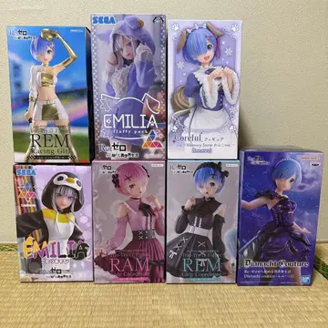 리제로 렘 라무 에밀리아 피규어 7체 세트